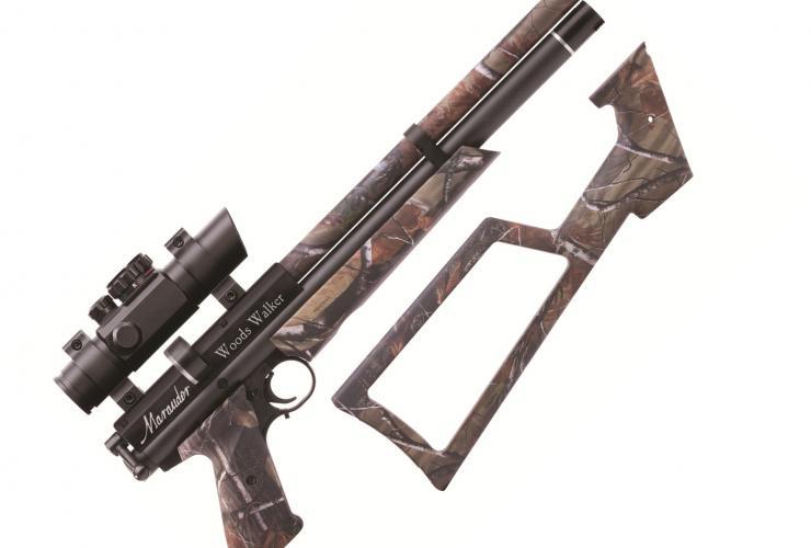 Marauder Woods Walker Camouflage /  5,5mm 21 Joule / 8 - Schots Persluchtpistool Afneembare Kolf-3080-a